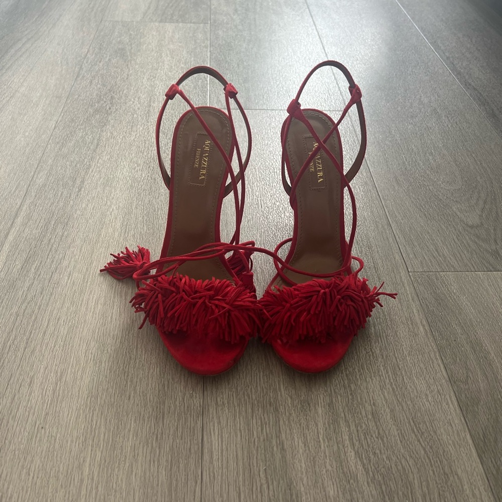 Aquazurra suede heel sandal